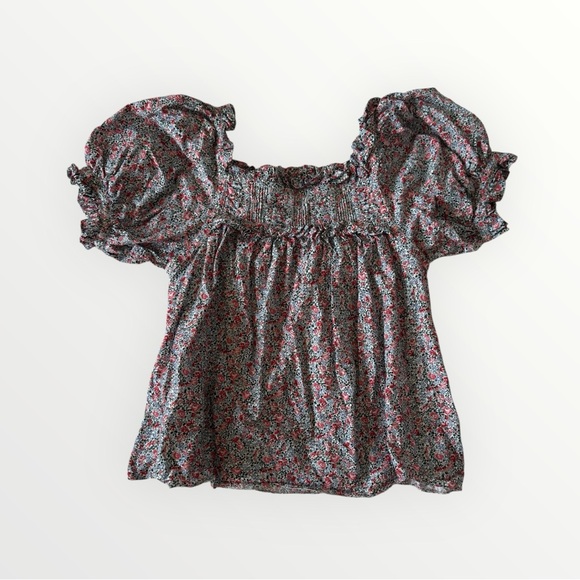 Doen Frances Short Sleeve Square Neck Floral Top xsmall - Picture 4 of 11
